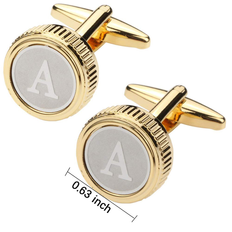 [Australia] - GWD Mens Cufflinks Tie clips set Set Shirt Classic Initials Alphabet A-Z Gift Box (Cufflinks Tie Clip Set) A 