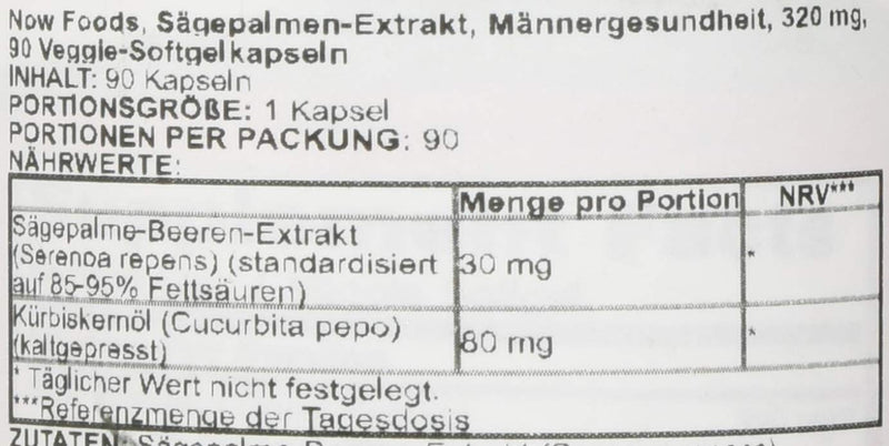 [Australia] - NOW Supplements, Saw Palmetto Extract 320 mg with Pumpkin Seed Oil, Men's Health*, 90 Veg Softgels 