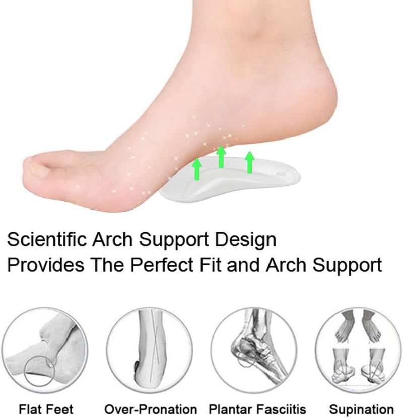 [Australia] - CAREOR 2 Pairs Arch Support Insoles, for Plantar Fasciitis/Fallen Arches/Heel Spurs/Metatarsal Pads/Shock Absorbers for Women and Men (Pink) Pink 