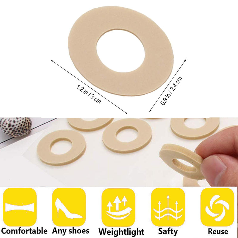 [Australia] - Reppkyh 120 Pads Callus Cushions Corn Pads Self Adhesive Soft Foam Pads for Toe Corn and Foot Protectors and Thick Corn Cushions Toe Pads Nude 120 Pcs 