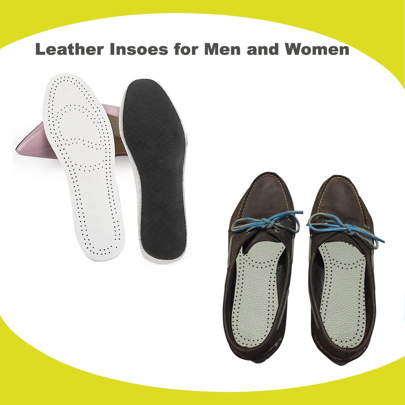 [Australia] - Leather Insoles for Women Boot Inserts Nonslip Shoe Pads for Men Thin Leather Soles of Shoe for Odor Eaters Black Leather Inserts for Men (3 Pairs/ Mens 7-7.5 / Womens 9-9.5 M US) 3 Pairs/Mens 7-7.5 / Womens 9-9.5 M US 