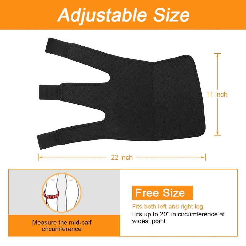 [Australia] - Calf Brace, Shin Splint Support Lower Leg Compression Wrap with Adjustable Three Anti-Slip Strap Support for Pulled Calf Muscle Pain Strain Injury, Sprain and Swelling, Fits Men and Women (Black) 
