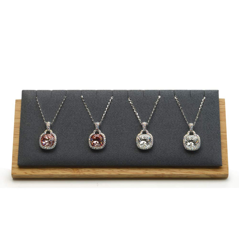 [Australia] - Oirlv Solid Wood Jewelry Display Stand Necklace Pendant Earring Showcase Organizer Triangular Plane Display(Grey Triangular Jewelry Display Stand) Grey Triangular Jewelry Display Stand 
