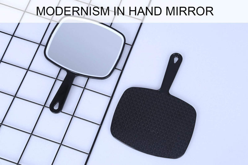 [Australia] - OMIRO Hand Mirror, Black Handheld Plain Mirror with Handle,Square,M M (Pack of 1) 