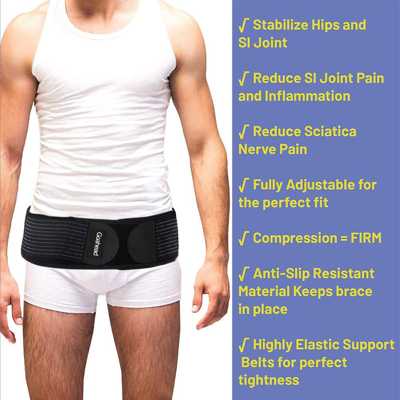 [Australia] - Medical Si Sacroiliac Hip Belt for Women and Men That Alleviate Sciatic, Pelvic, Lower Back and Leg Pain, Stabilize SI Joint, Anti-Slip and Pilling-Resistant 