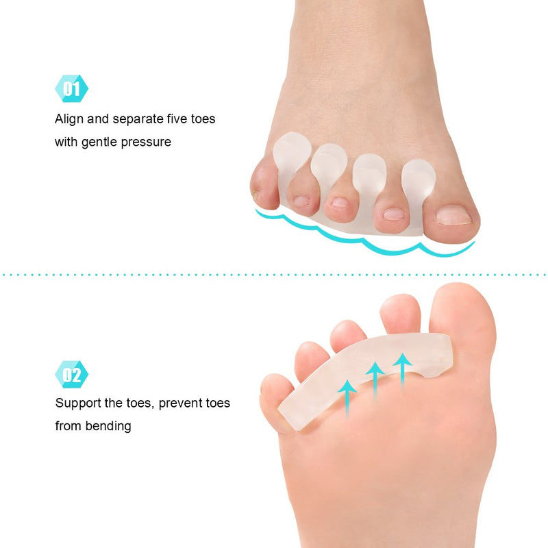 [Australia] - Gel Toe Correctors and Spacers Toe Finger Straightener Bunion Corrector Pads Ease Relief Forefoot Cushion Gel Separators Toe Separators 