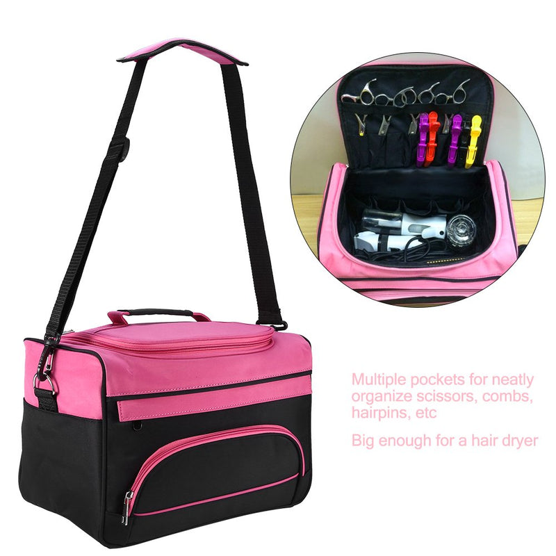 [Australia] - Professional Cosmetics Beauty Hairdressing Styling Bag, Multi-functional Hair Stylist Hairdresser Salon Makeup Beauty Cosmetics Organizer Tool Bag Case Holder Box with Strap for Hair Stylist 