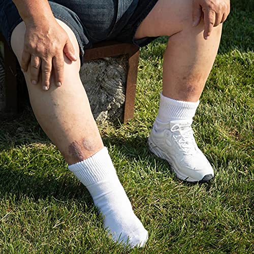 [Australia] - Extra Wide Medical ( Diabetic ) Quarter Socks (Pack of 3), Made in USA Large White 
