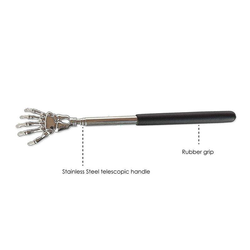 [Australia] - TRIXES Black Back Scratcher � Extendable Telescopic Handle � Stainless Steel Skeleton Hand � Back Massager � Body Massager Head Scratcher � Cool Gadget � Funny (Black) 