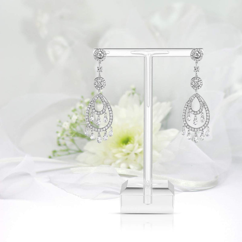 [Australia] - Cabilock 4Pcs Acrylic Earrings Stand Holder T-shape Ear Studs Display Rack Jewelry Tree Stand Organizer (Transparent) 