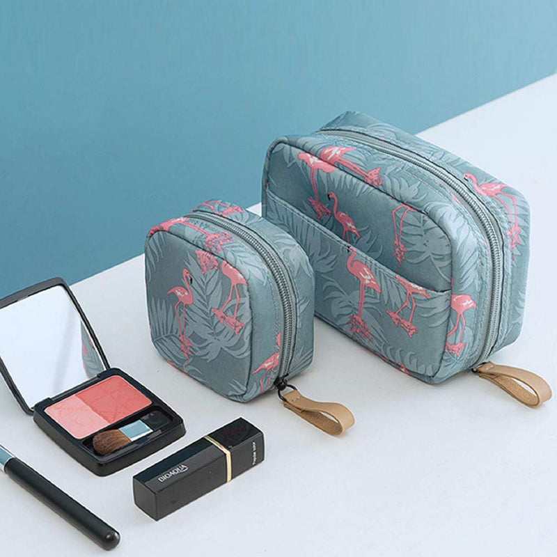 [Australia] - Makeup Bag Cosmetic Bag for Women Toiletry Bag Pouch Purse Waterproof Accessories Organizer 2pc (Pink) Pink 