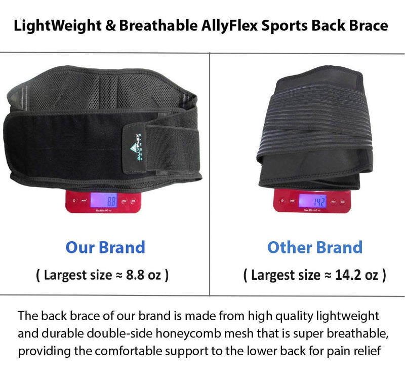 [Australia] - AllyFlex Sports® Lightweight Back Brace Under Clothes Breathable Honeycomb Mesh & Dual Lumbar Pads for Lower Back Pain Relief, Adjustable Straps for Optimal Lower Back Support - XL/XXL X-Large/2X-Large (Pack of 1) 