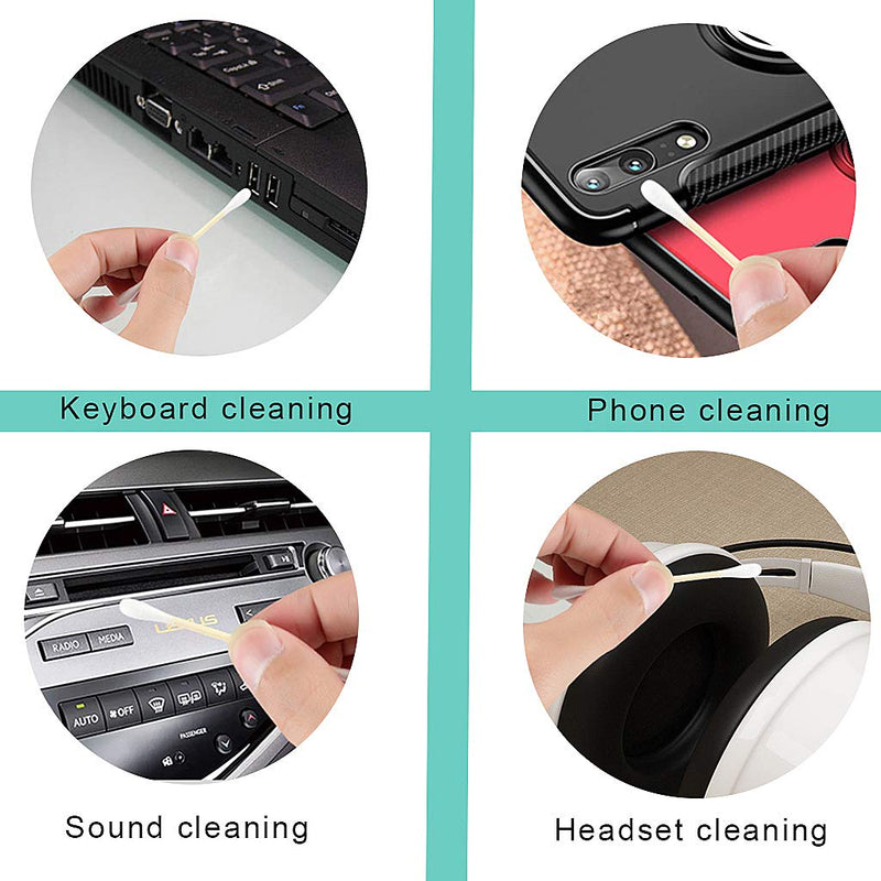 [Australia] - SWKJ 2 Packs Set(200 PCS) Bamboo Cotton Buds Eco-Friendly Cotton Ear Buds Swabs with Bamboo Handle Recyclable and Biodegradable Cotton Swabs for Makeup Cleaning Ear Cleaning and Wound Cleaning 
