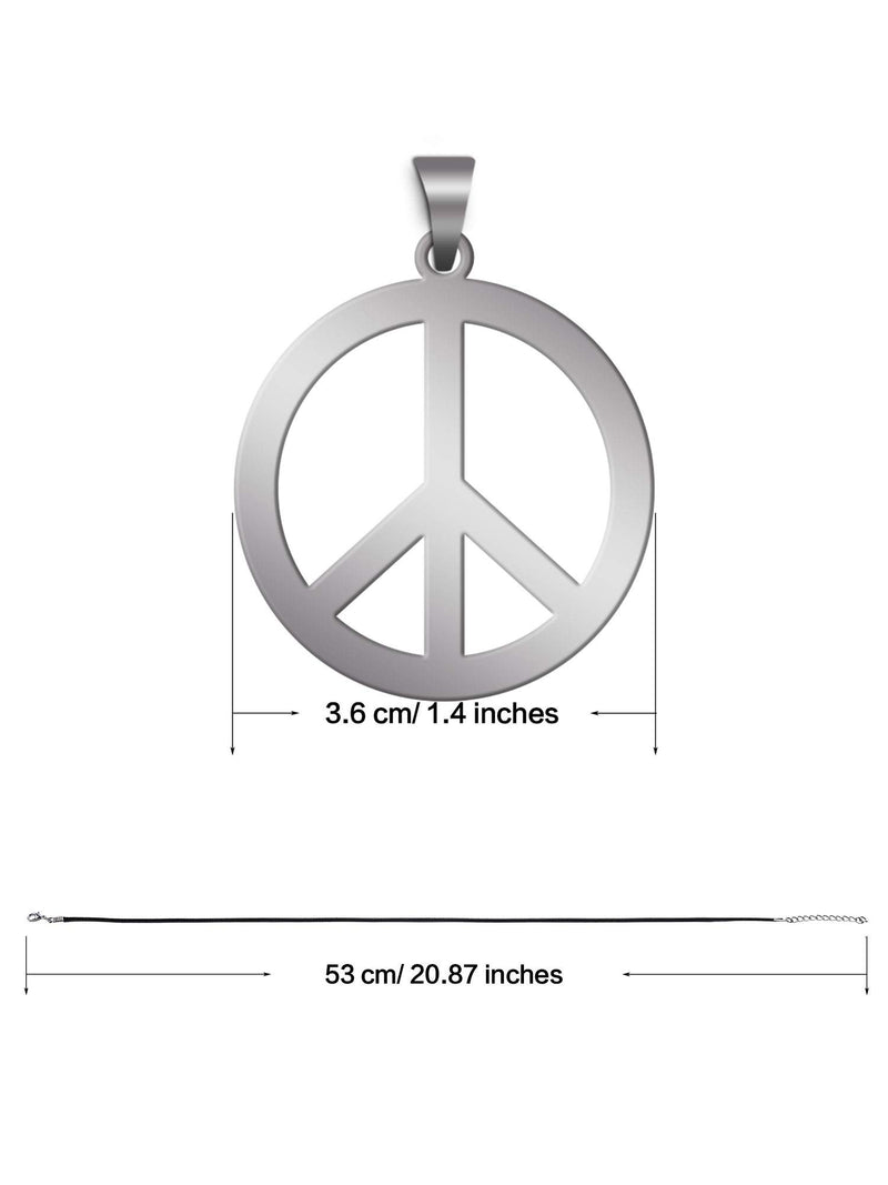 [Australia] - Sunshane 2 Pack Hippie Style Peace Sign Necklace Hippie Party Dressing Accessories, Silver 