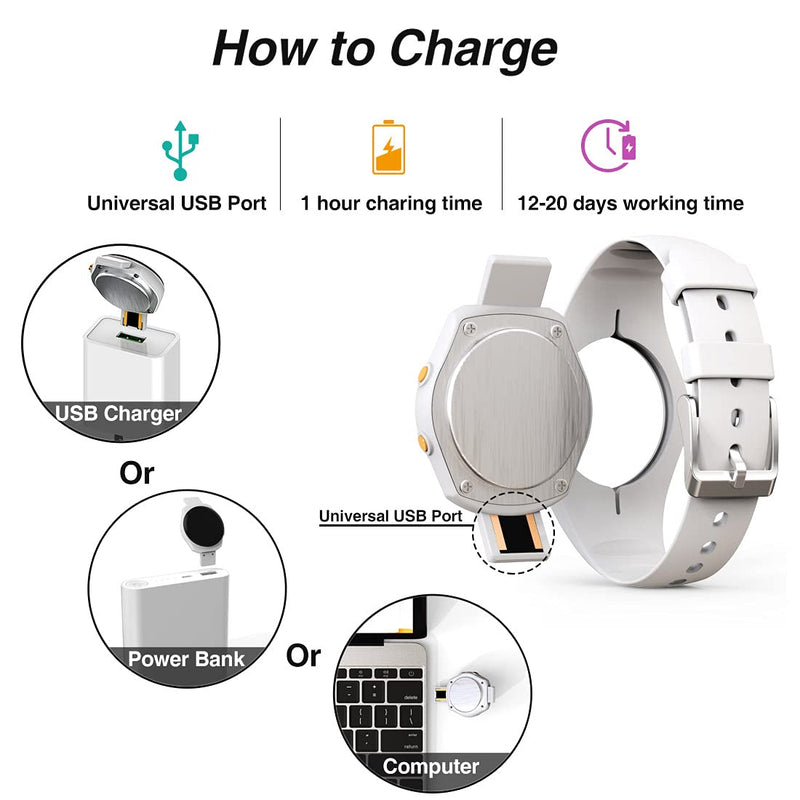 [Australia] - Led Digital Pedometer Watch , Digital Steps Tracker , Non-Bluetooth, Vibrating Alarm Clock, Stopwatch, Great Gift for Children Teens Girls Boys Women White 