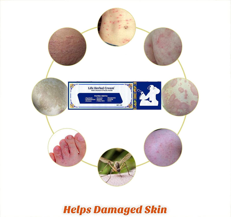 [Australia] - Life Herbal Cream with Vitamin D Packs Skin Relief Itch Inflammation Ointment Rashes 