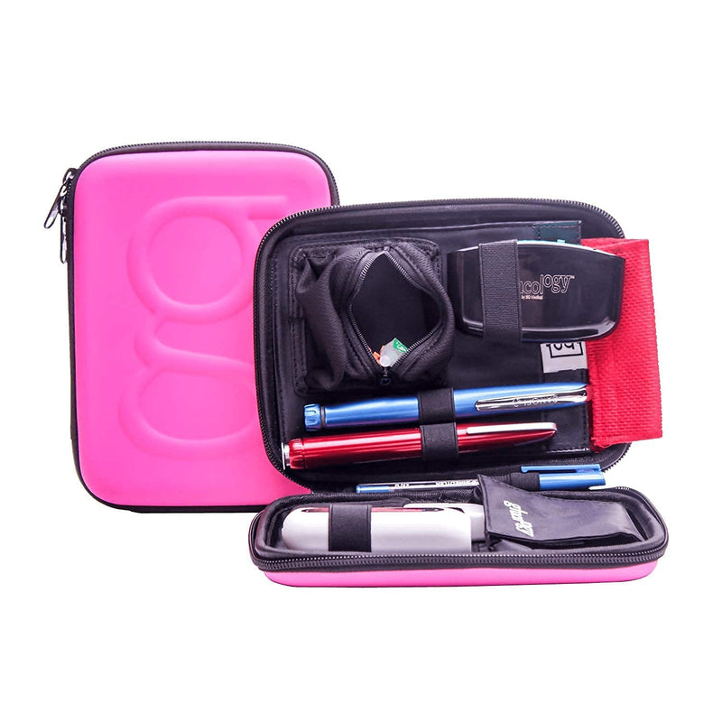 [Australia] - Glucology Diabetes Travel Essentials (Pink Classic Diabetes Travel Case) and 3X Travel Sharps Disposal Containers 