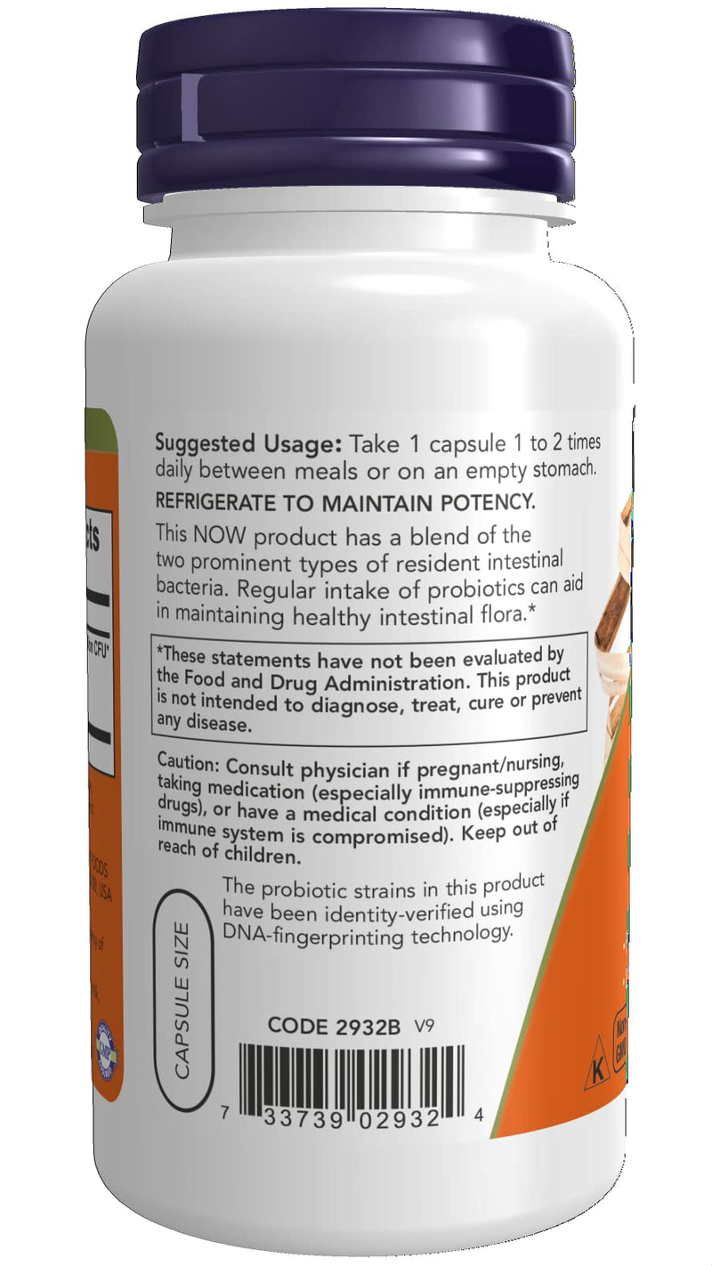 [Australia] - NOW Supplements, 8 Billion Acidophilus & Bifidus, Dairy, Soy and Gluten Free, Strain Verified, 120 Veg Capsules 