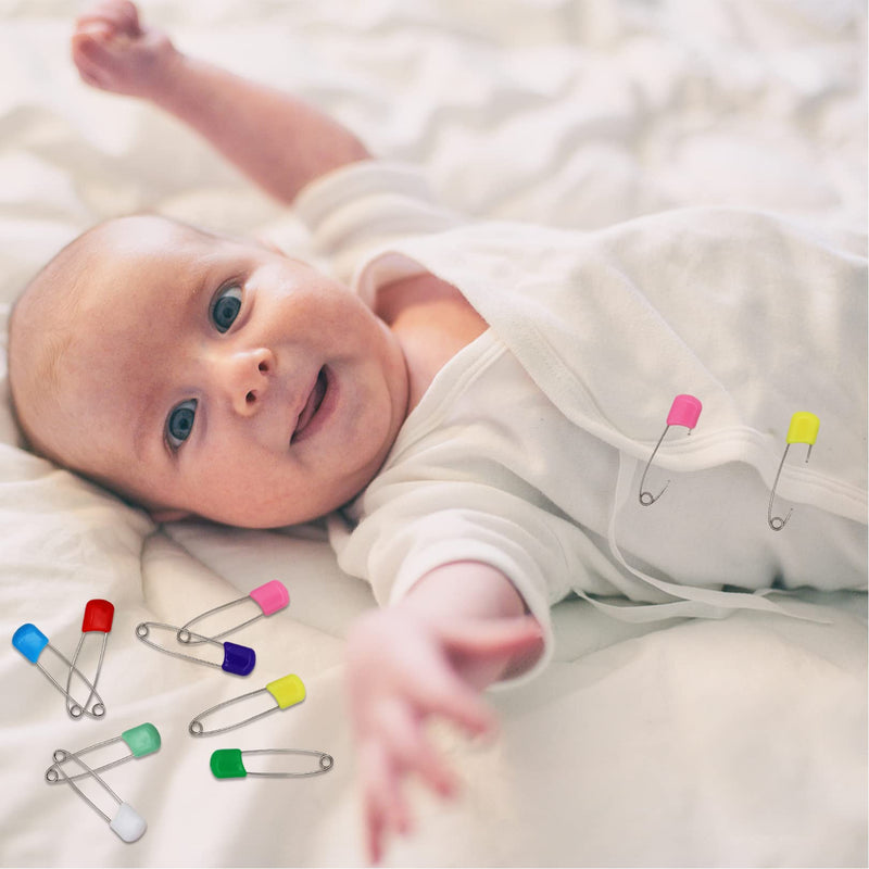 [Australia] - Nappy Pins Safety Lock Diaper Pins Plastic Head Hold Clip Locking Cloth Bib Diapers Pins 55mm Durable Head Fasteners With Safety Lock Closures, Ideal for Flat and Prefold Nappies(8pins) 