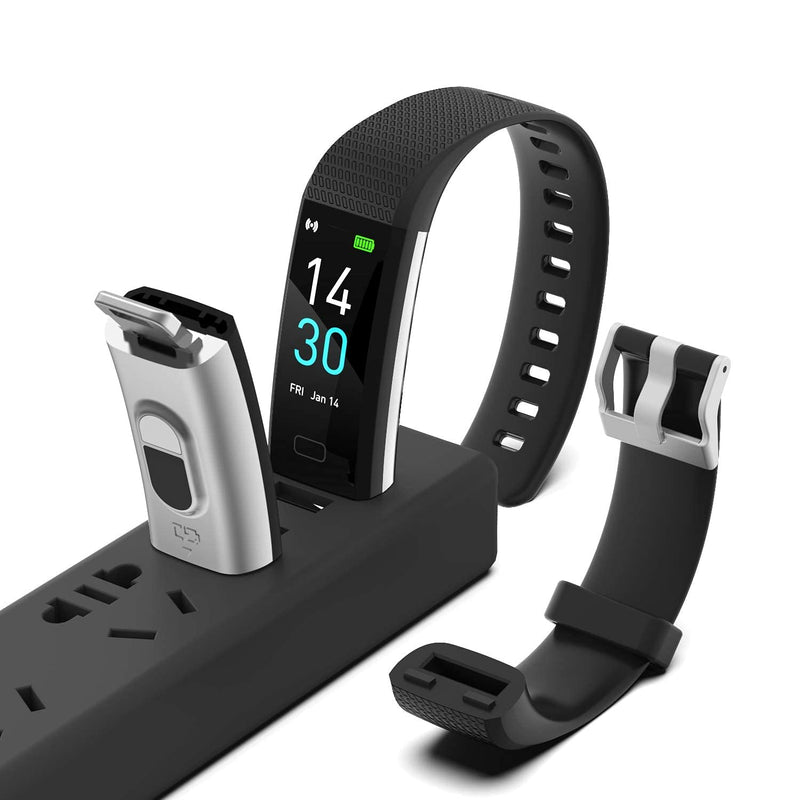 [Australia] - ENGERWALL Fitness Tracker with Step Counter /Calories /Stopwatch, Activity Tracker with Heart Rate Monitor, IP68, Health Tracker with Sleep Tracker, Smartwatch, Pedometer Watch for Women Men Kids Black 