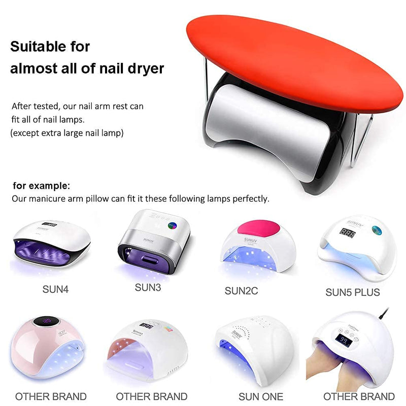 [Australia] - Nail Arm Rest, Microfiber Leather Manicure Hand Pillow Professional Nail Rest Cushion Table Desk Station for Nail Technician (Red) Red 