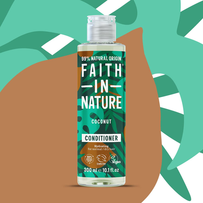 [Australia] - Faith In Nature 300 ml Natural Coconut Conditioner, Hydrating, Vegan and Cruelty Free, No SLS or Parabens, for Normal to Dry Hair 