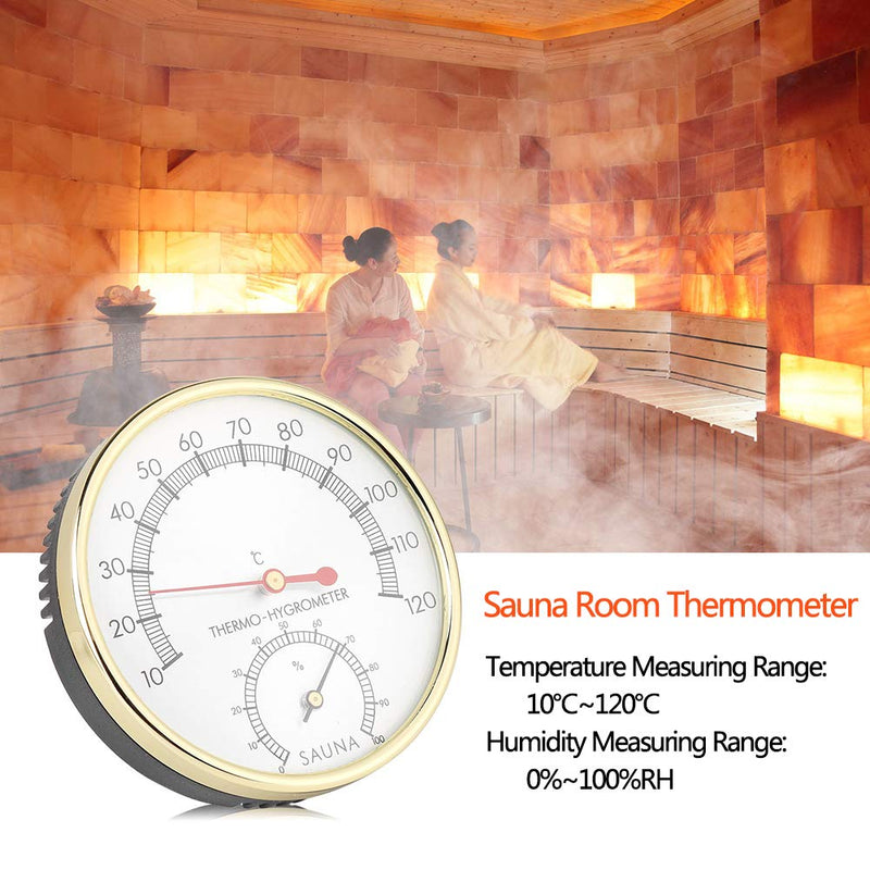 [Australia] - Sauna Thermometer Celsius Haofy Temperature Hygrometer Sauna Thermometersauna Metal Dial Sauna ToolsBeautiful and Practical 