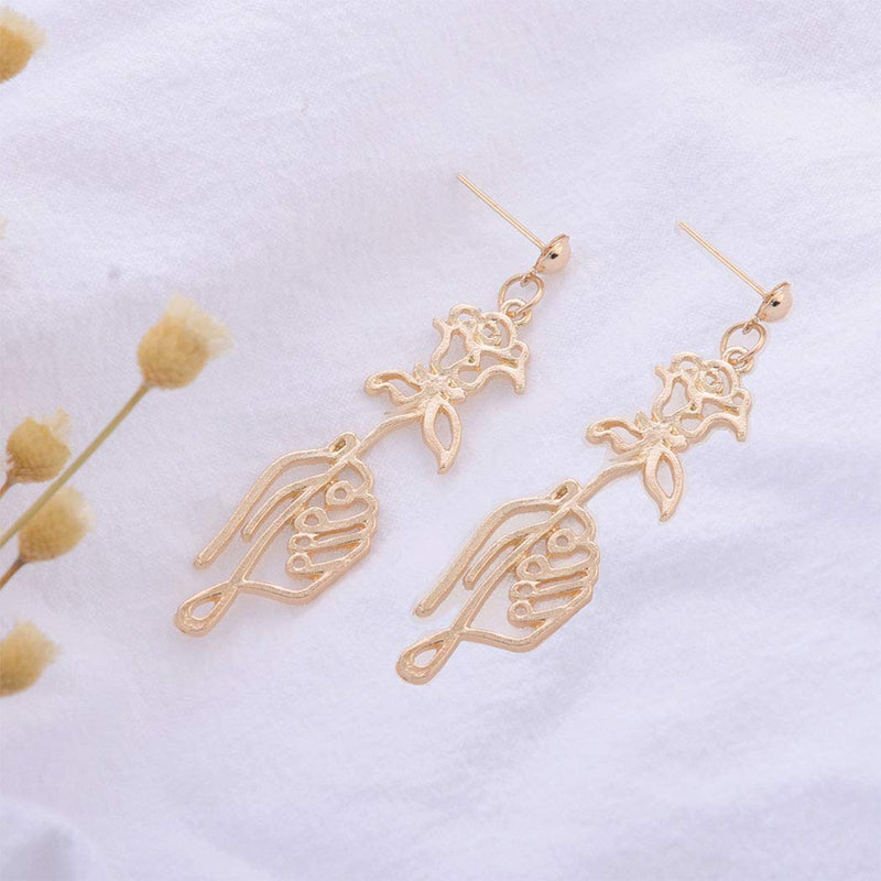 [Australia] - Jovono Gold Rose Earrings Fashion Ear Earrings Jewelry for Women and Girls 