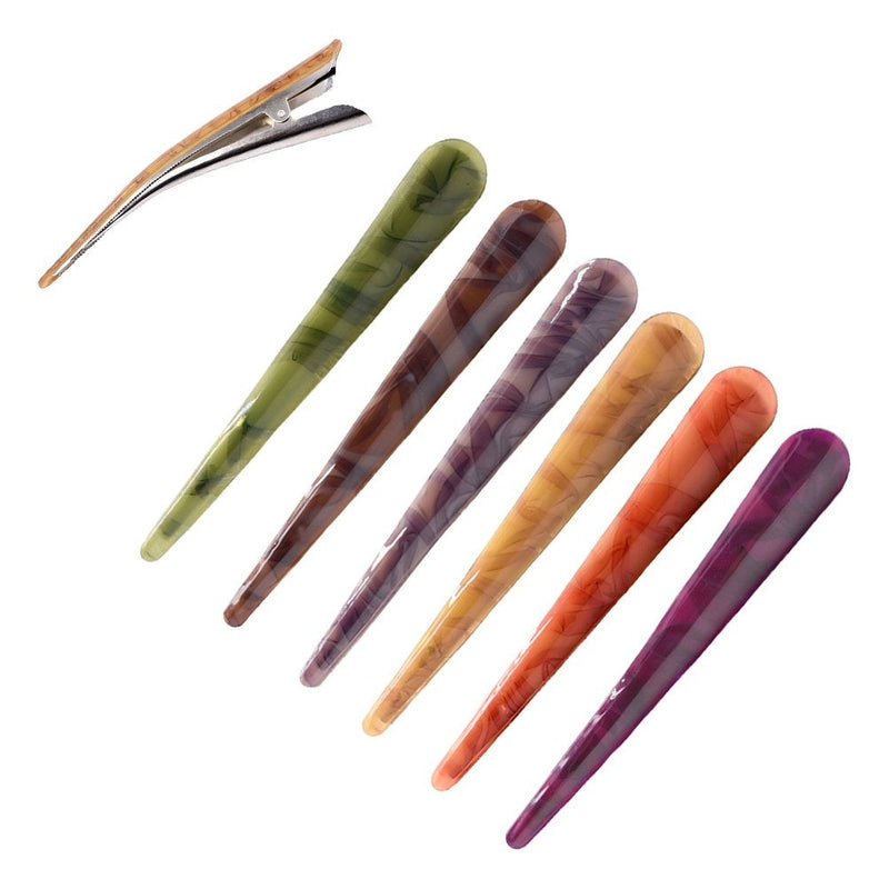 [Australia] - Frcolor Duck Teeth Bows Hair Clips Classic Hair Grip Concorde Clips Hairpins Chic Styling Claw Hair Barrettes (6Pcs) 