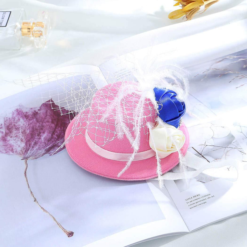 [Australia] - Simsly Boho Flower Headband Feather Headpiece Crown Hats Flowers Headwear Hair Accessories for Kids and Babygirls.(Red) 