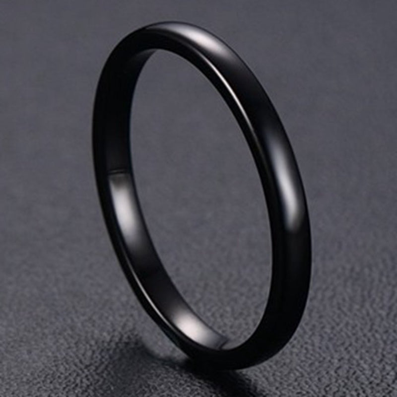 [Australia] - 2MM Tungsten Carbide Stackable Ring Plain Wedding Band Black 4 