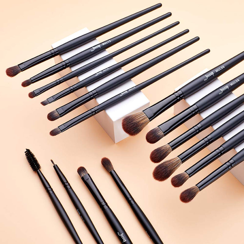 [Australia] - Jessup Make Up Brush Set Professional 21Pcs Black Complete Collection,Synthetic Hair,Powder Blending Foundation Highlight Contour Concealer Eyeshadow Eye liner Spoolie T271 