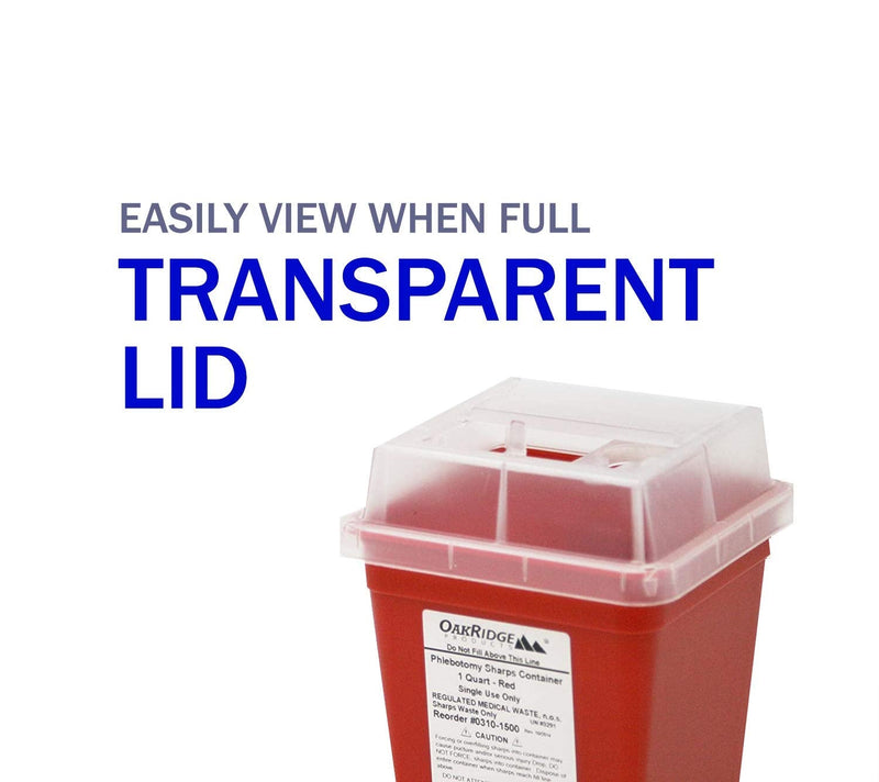 [Australia] - OakRidge Products 1 Quart Size (Pack of 5) Needle and Syringe Disposal Container 