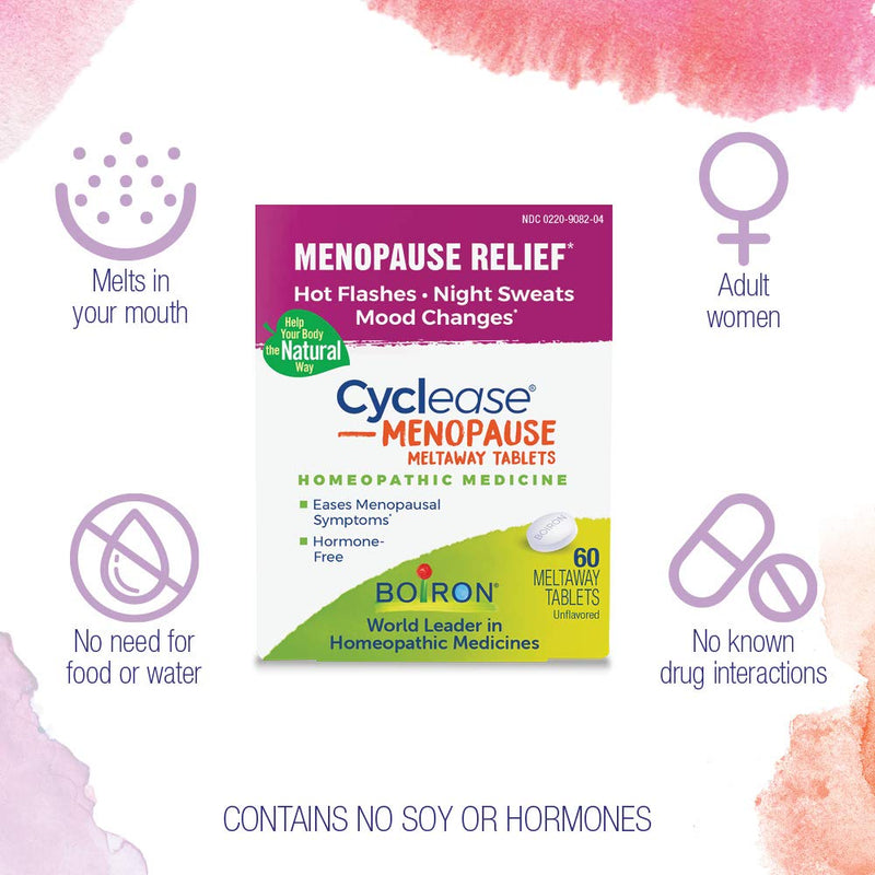 [Australia] - Boiron Cyclease Menopause Tablets for Relief of Hot Flashes, Night Sweats, Irritability, and Mood Swings - 60 Count 