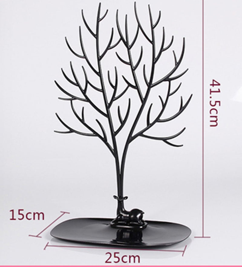 [Australia] - Jewellery Display/Stand/Holder- Sika Deer Tree Jewellery Holder Jewellery Organiser for Rings Necklace Birthday Gifts Xmas Jewellery Stand Rack Storage (L, Black) Large 