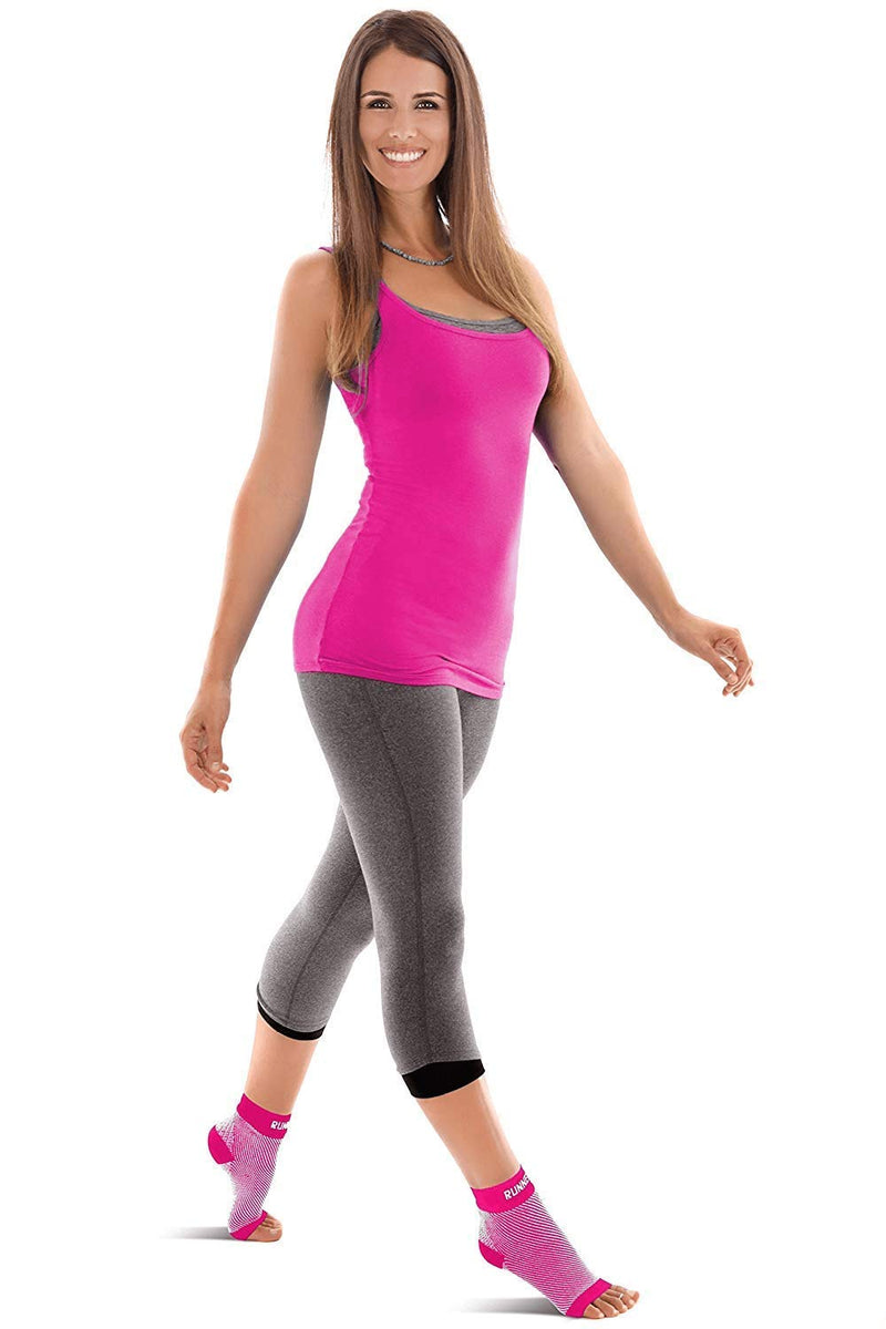 [Australia] - Runner FX Sports Plantar Fasciitis Socks, Neuropathy socks - Plantar Fasciitis Socks Women, Plantar Fasciitis Socks for Men, Plantar Fasciitis Compression Socks, Ankle Support, Foot Supports Pink Small (1 Pair) 