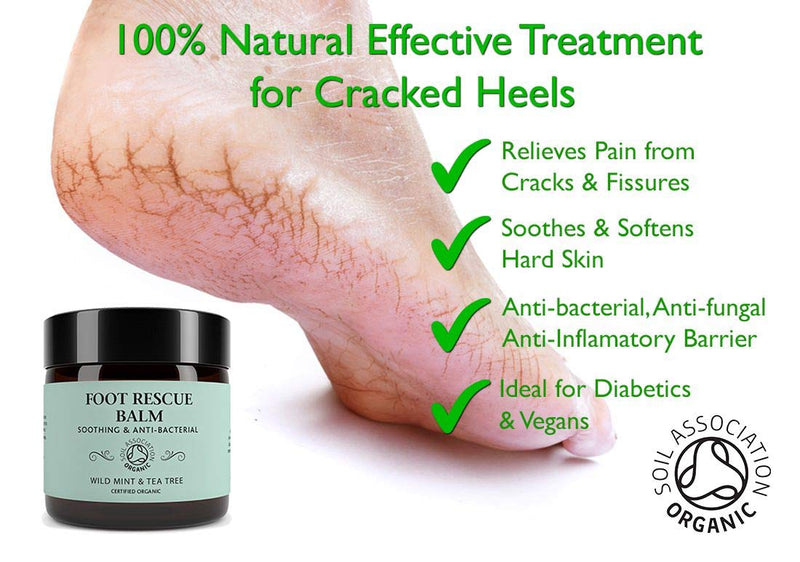 [Australia] - Foot Rescue Balm for Cracked Heels, Very Dry Skin Cream for Athletes, Diabetics, Mint & Tea Tree 60g 60 g (Pack of 1) 