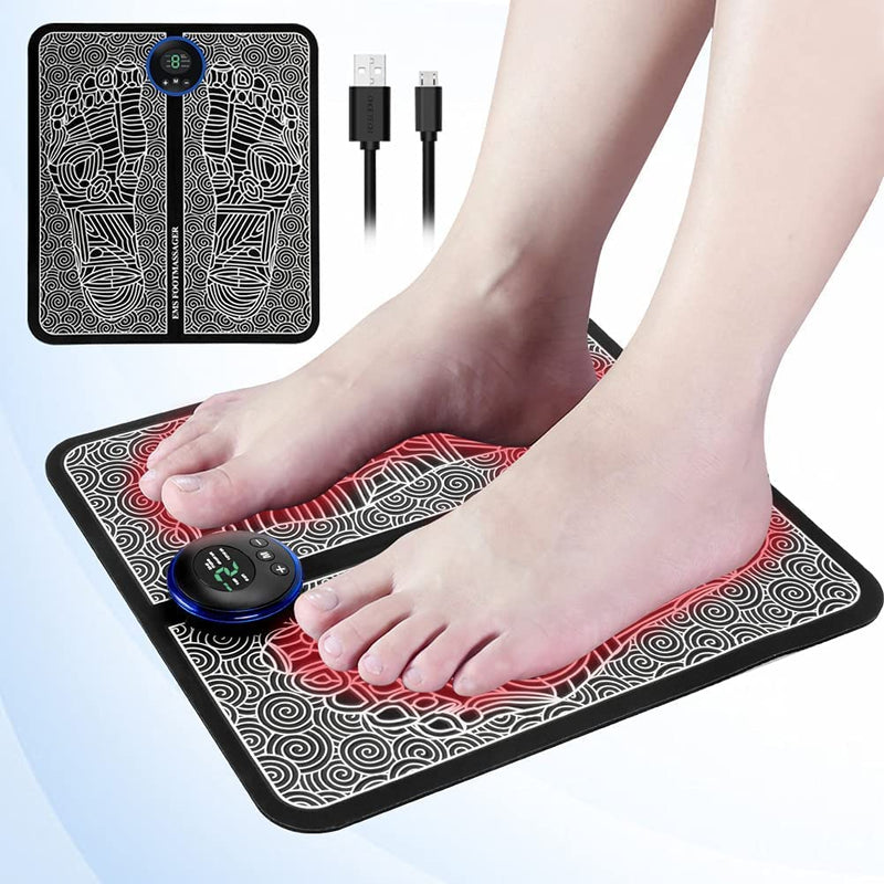 [Australia] - EMS Foot Massager Foot Massage Pad, Portable Electric Massager Body Massager Muscle Simulator with Remote Control & Electrode Patch Feet Circulation Massager 
