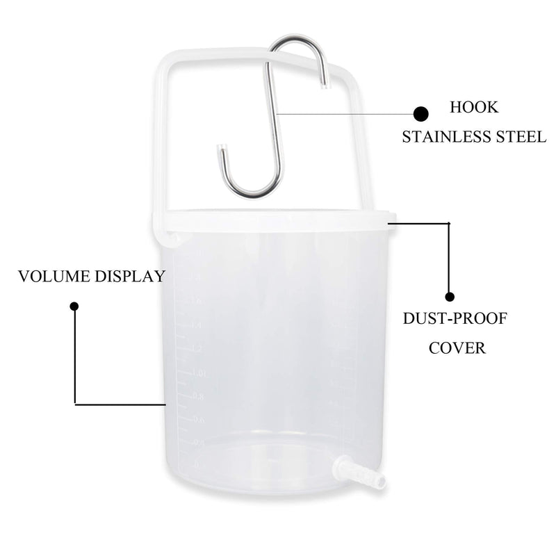 [Australia] - Topquafocus Large Enema Bucket Kit Anti-backflow Enema Kit for Men Women Colon Cleansing Detox Enemas 11oz Capacity 5 Tips Enema Kit…… 