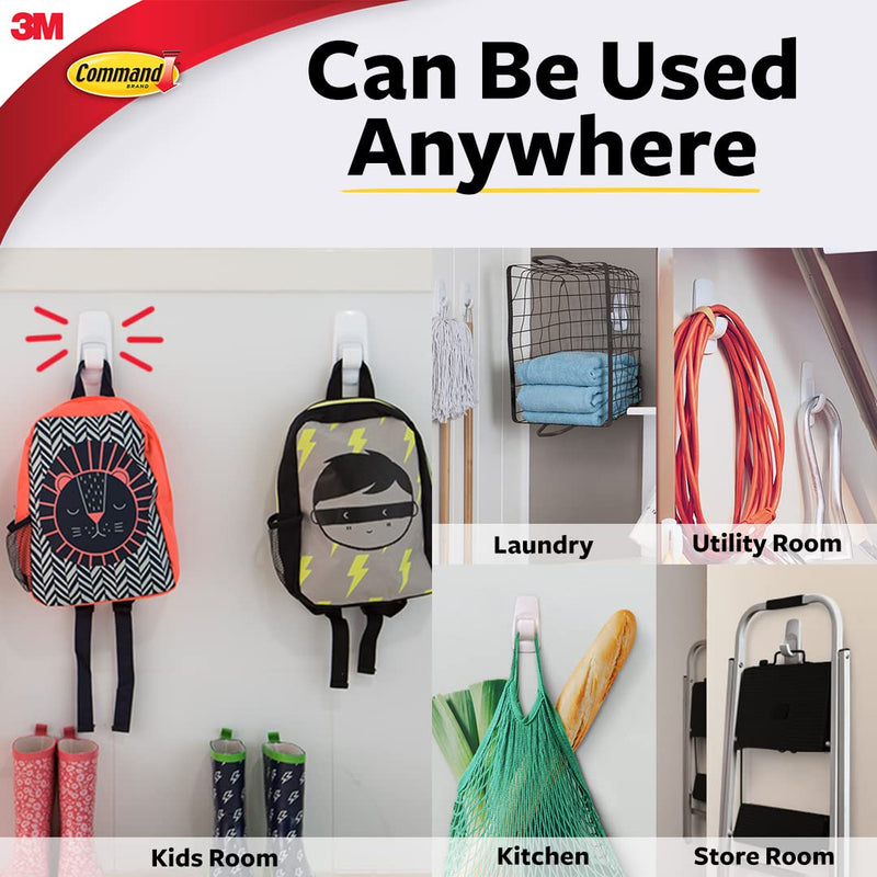 [Australia] - Command Jumbo Utility Hook, White, 1-Hook, 4-Strips, Organize Damage-Free 1 Hook 