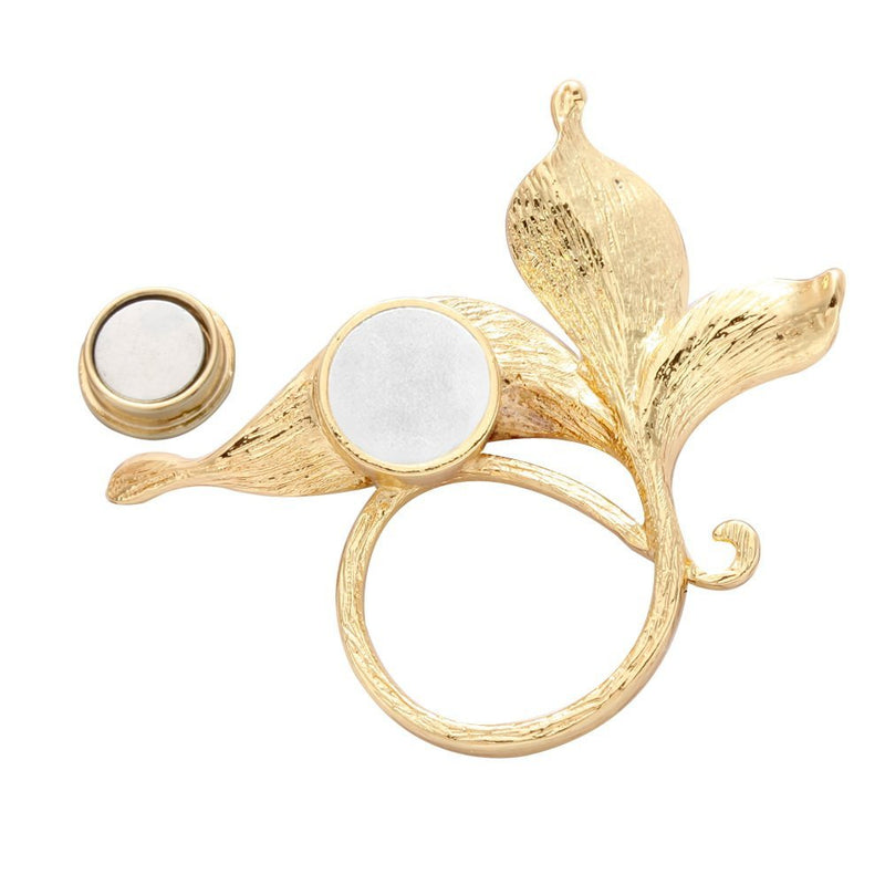 [Australia] - SENFAI Lovely Enamel Flower Magnetic Clip Eyeglass Holder Brooch Custom Jewelry White gold-plated-base 