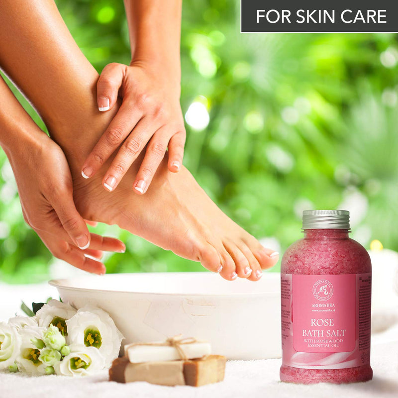 [Australia] - Rose Bath Salts 600g - Natural Rosewood Oil & Rose Extract - Best for Relaxing - Good Sleep - Beauty - Bathing - Body Care - Wellness - Relax - Aromatherapy - Spa - De-Stress Bath Salts 