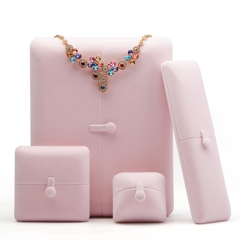 [Australia] - Oirlv Pink Velvet Jewelry Packaging Box Pendant Earrings Display Storage Case Pendant Gift Box Earrings/Necklace/Pendant Box 