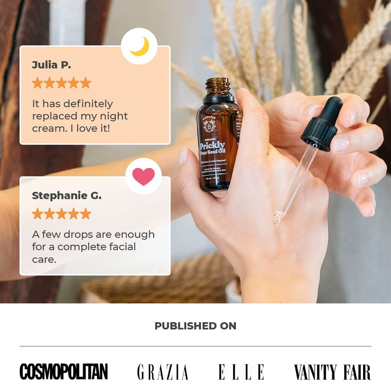 [Australia] - ORGANIC PRICKLY PEAR SEED OIL | 100% Pure, Natural & Cold Pressed | Face, Body, Hair, Beard, Nails | Vegan & Cruelty Free | Glass Bottle + Pipette (30ml) 30 ml (Pack of 1) 