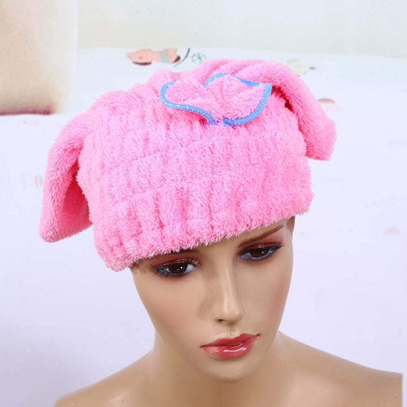 [Australia] - Microfiber Hair Drying Towels, Hair Drying Cap Microfiber Ultra Absorbent Hair Dry Wrap Cap Quick Dry Hair Tower for Women and Girls(Pink) Pink 