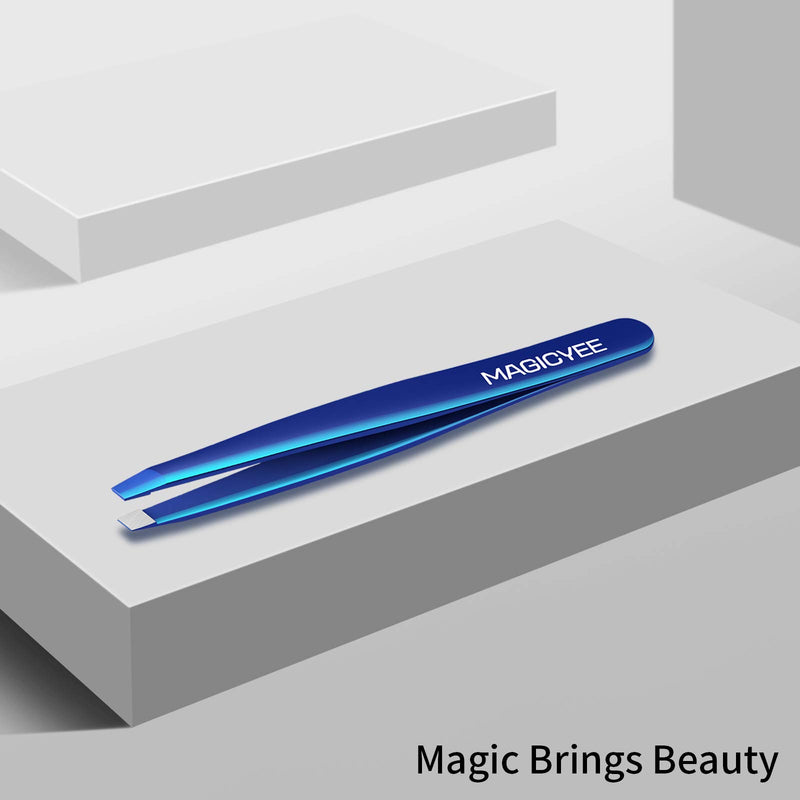 [Australia] - Tweezers for Eyebrows- MagicYee Professional Tweezers For Women Tweezers for Ingrown Hair and Facial Hair Removal, Splinter Brow Remover Tools, Tick Remover Tool Gifts-Blue Blue 