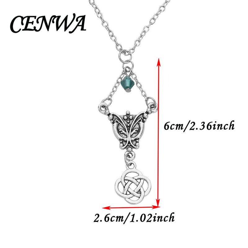 [Australia] - CENWA Outlander Inspired Jewelry Celtic Knot Cross Pendant Necklace Outlander Sassenach Scottish Outlander Gift Celtic Knot N 