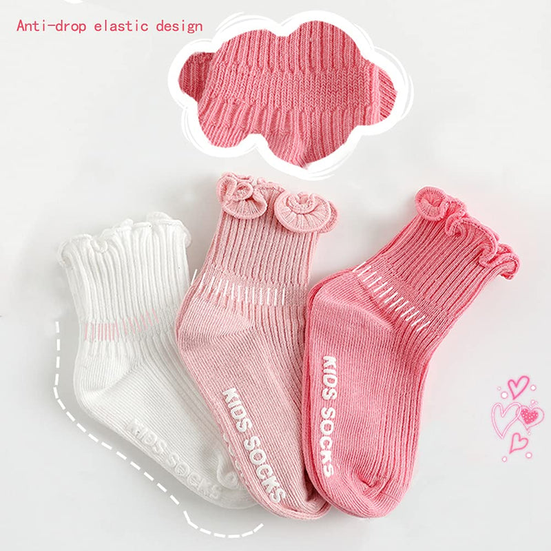 [Australia] - Toddler Anti Slip Non Skid Socks Baby Little Girls Frilly Ruffle 6 Pairs 0-12 Months Frilly 6 Pairs 