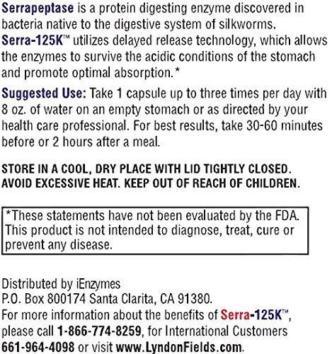 [Australia] - New Serra-125k Serrapeptase Enzyme 125,000 SPU Per Capsule - 90 High Potency Delayed Release Caps, Up to 6X More Potent Than Other Serrapaptase - Extra Strength Non-GMO, Gluten Free, Vegan 90 Count (Pack of 1) 