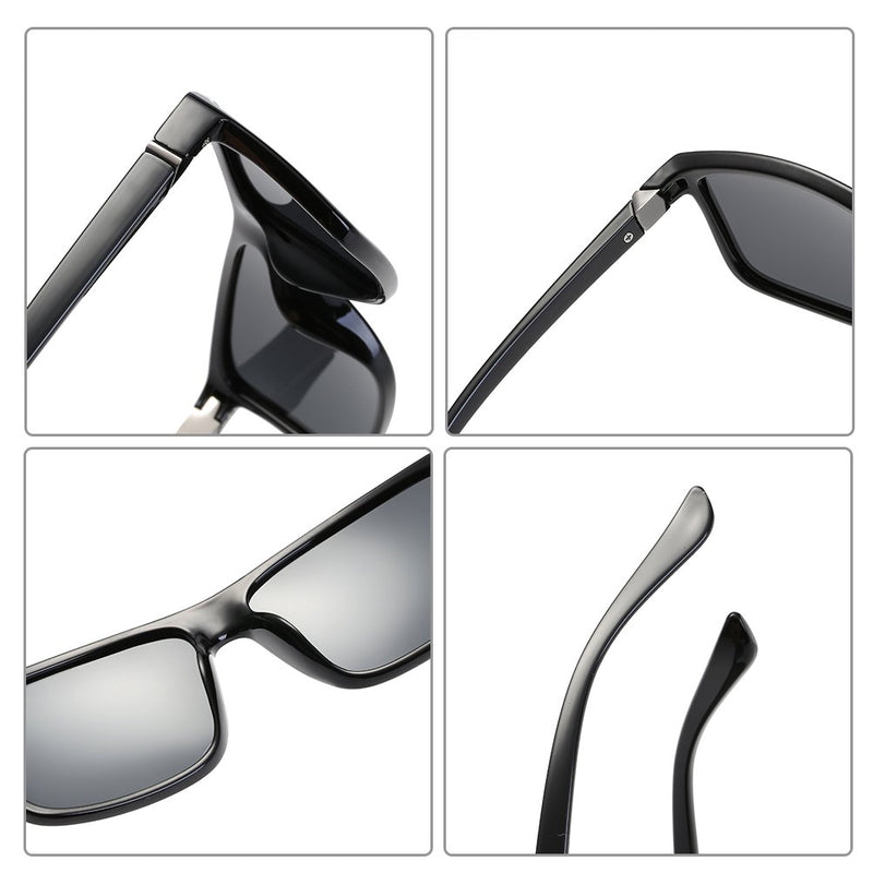[Australia] - Polarized Sunglasses for Men Driving Mens Sunglasses Rectangular Vintage Sun Glasses For Men/Women Blue Lens/Black Frame 